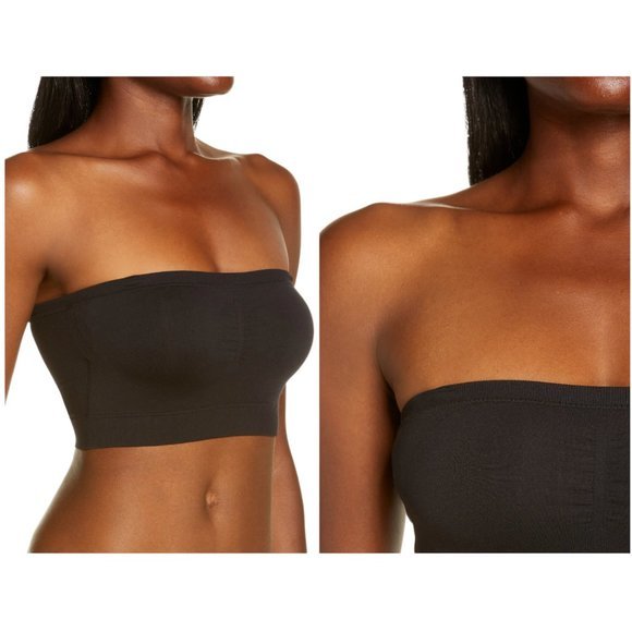 NWOT NORDSTROM Bare Convertible Strapless Bandeau Bra in Black (M) - Picture 13 of 14